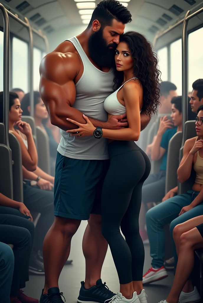 8k full body of ice cream man, 1girl, 1man, athletic man, (standing:1.2) tan skin, (tan skin:1.5), [tan:man:10,20], (large pectorials:1.2), (short hair:1.4), center, masculine male face, ice cream man stands in Front of the woman, ((park background details)), womans face near man’s crotch, blonde female, skirt,corset, (twin Tail hair:1.6), (large breasts:1.3), (squats:1.1) woman squats seductive, squats in front of ice cream man, watches man, ((back view)), beautiful woman background, ice Cream truck, ice cream man wears shirt, highly detailed, people watching the couple in the background, majestic, digital art, art by artgerm and ruan jia and greg rutkowski, (masterpiece, sidelighting, finely detailed beautiful eyes: 1.2)