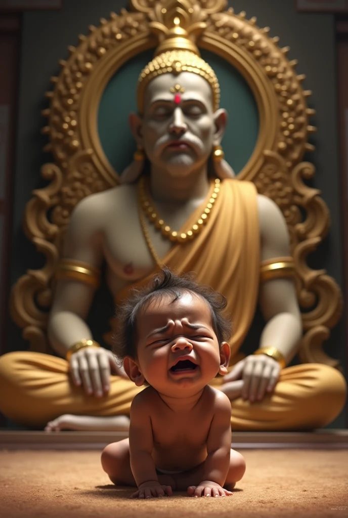 Short baby crying in front of ayyappa