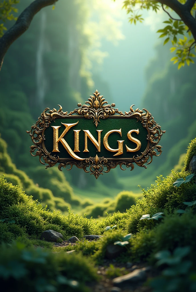 Fantasy king's name logo on the background of a  ground 