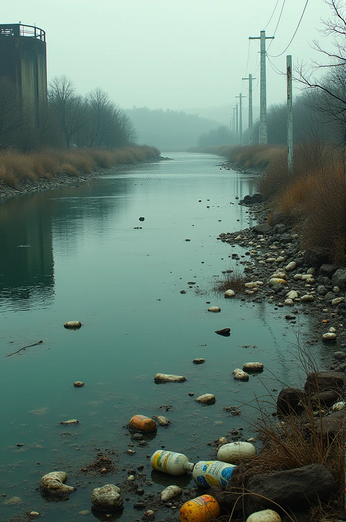 Polluted water