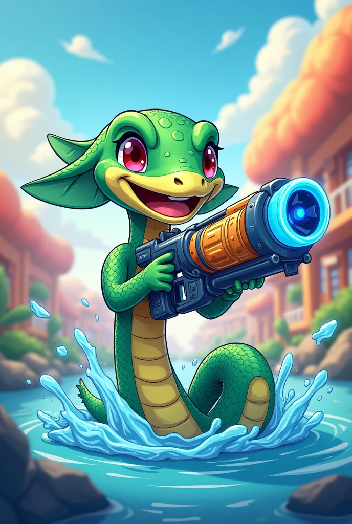 Snake gun water cartoon game diagram 