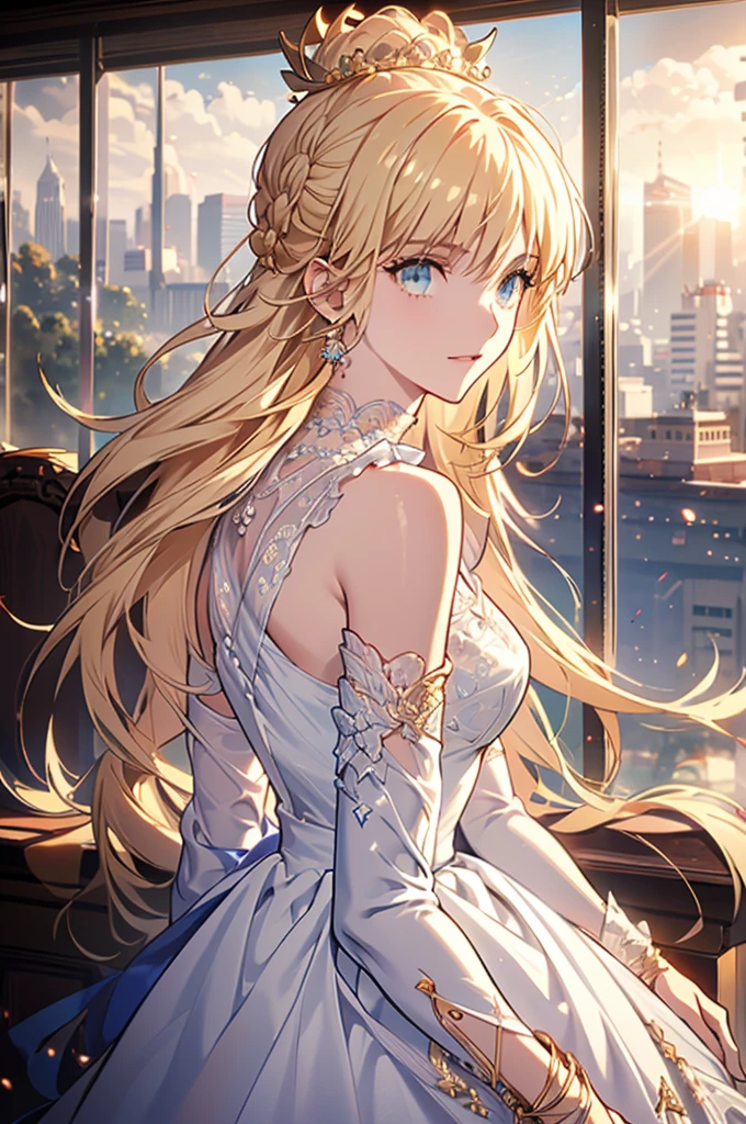 {{{masterpiece}}}, {Highly detailed CG}, amazing, in detail, alone, {{beautiful 풍경}}, sunset, {{wind}}, detailed background, beautiful, nipple, {{{pussy}}}, Sheer mesh dress, bright eyes, {{whole body}}, dynamic pose, dynamic angle, looking at viewer, Detailed clothes, beautiful sunset, enlargement, best quality, Blonde long haired woman, {{beautiful}}, pretty, {laugh}, {{With angel wings}}, halo, shining