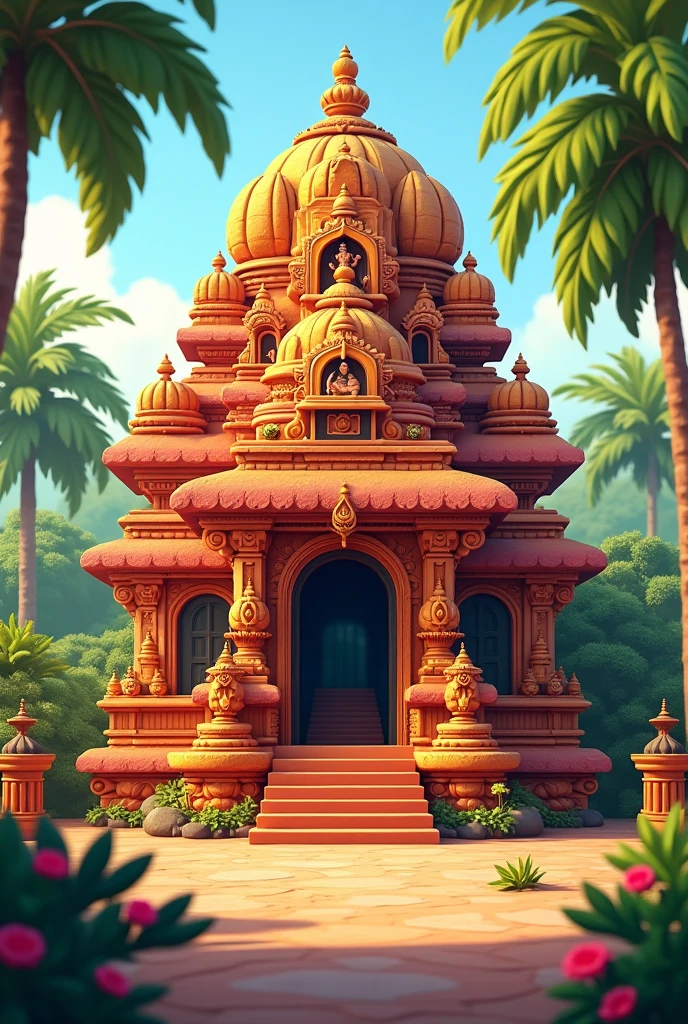 Give me a south indian temple color combination for small temple