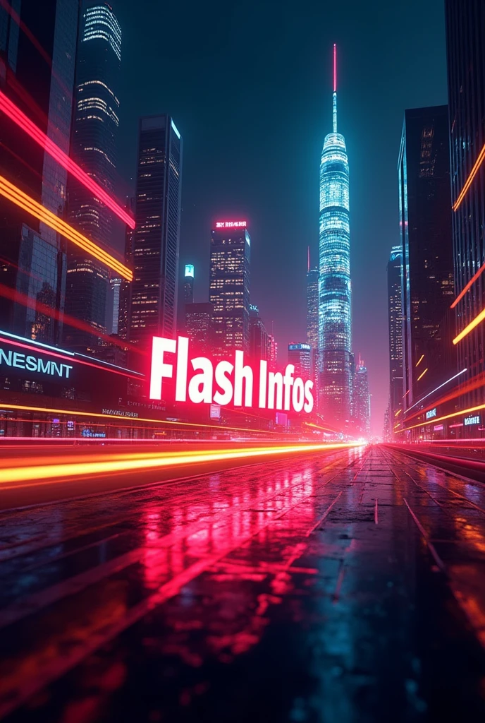 Create me an image because I just created a tiktok account linked to the news called "Flash infos". Je veux que « Flash Infos » apparaisse et je ne veux pas qu’il y ait de personnes.