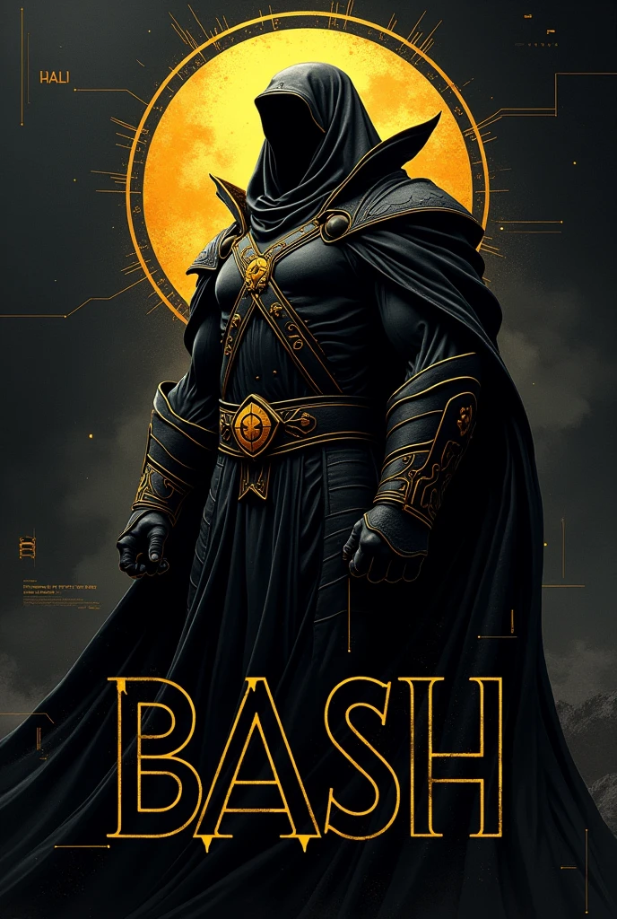Poster for (beginning bash ) 
black and gold theme




