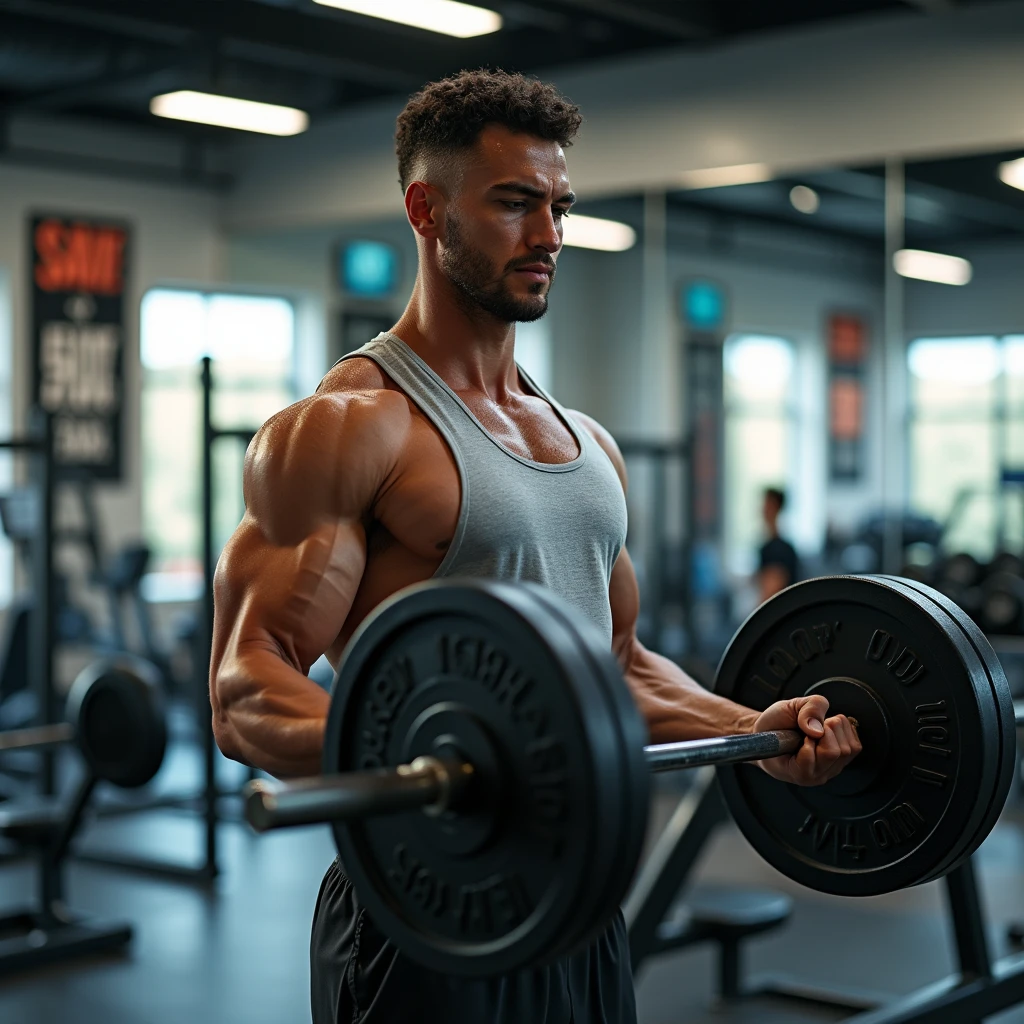 working out at the gym