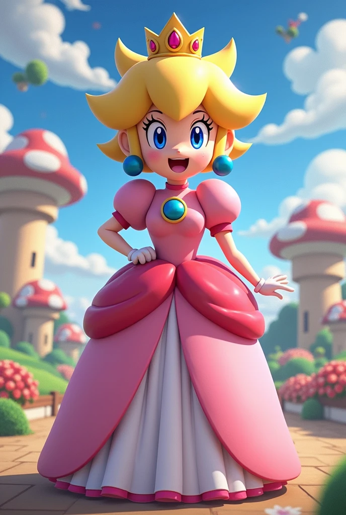 Create "Pokémon rival Barry in Princess Peach dress"