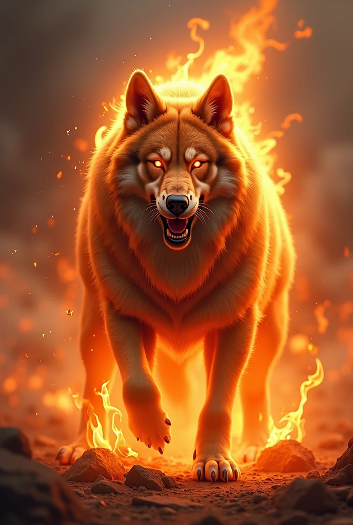 Dog with fire