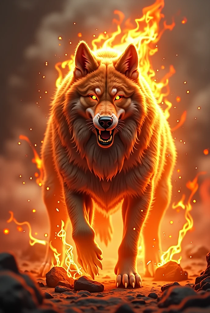 Dog with fire