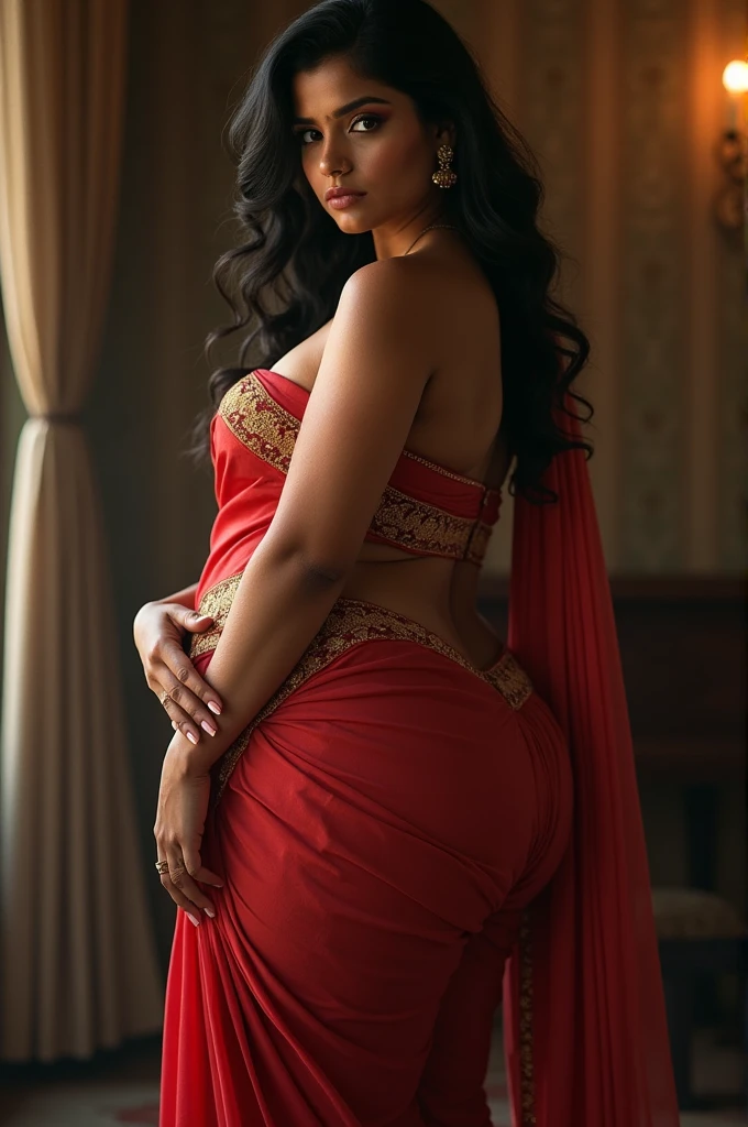 A Indian curvy figure with big ass
girl in saree half nude