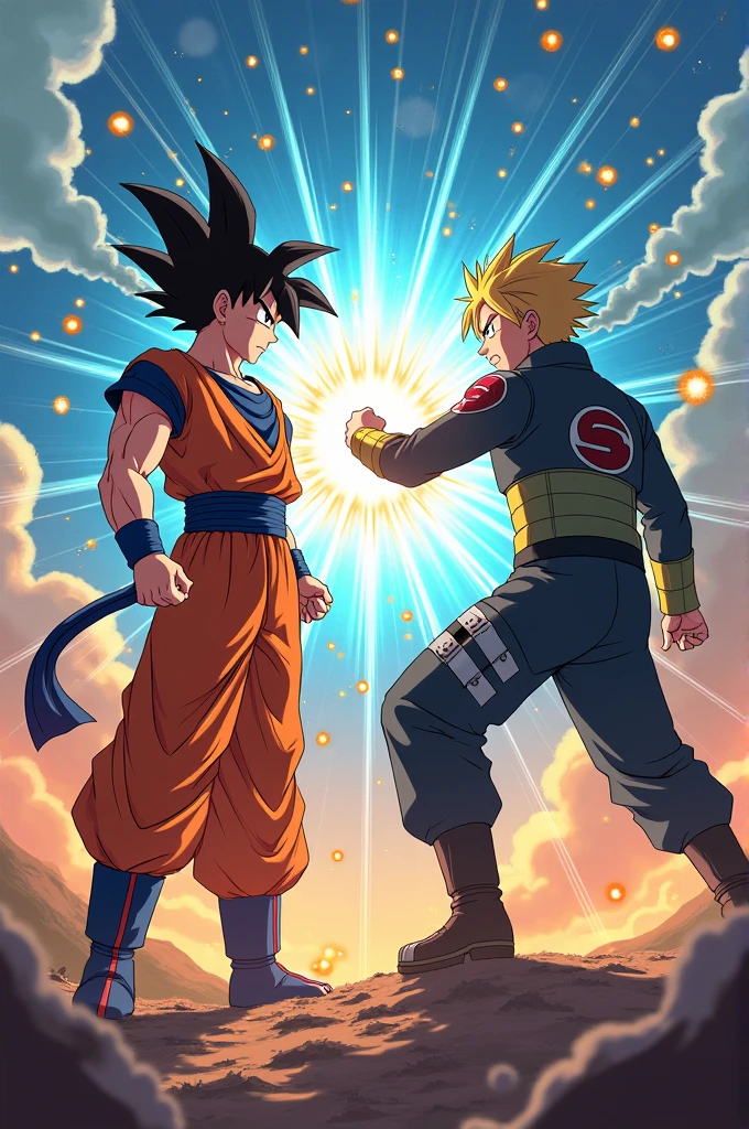 Goku ultra instinct fighting with naruto full power