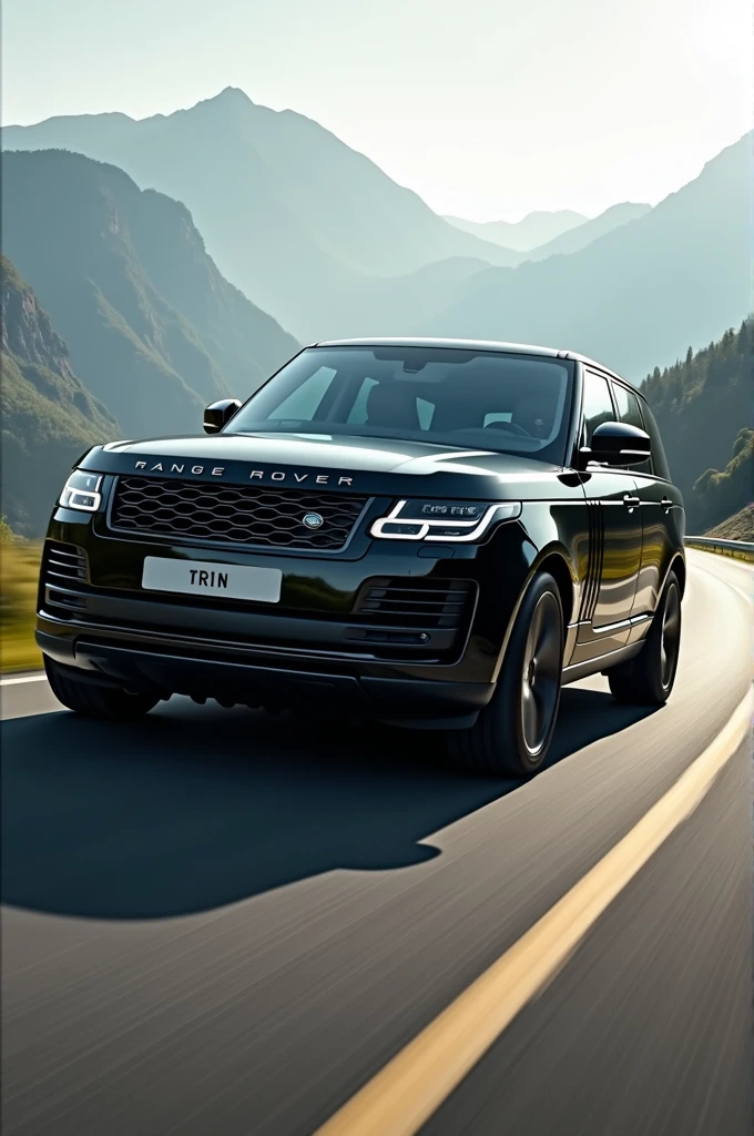Black range Rover car wallpaper on road driving