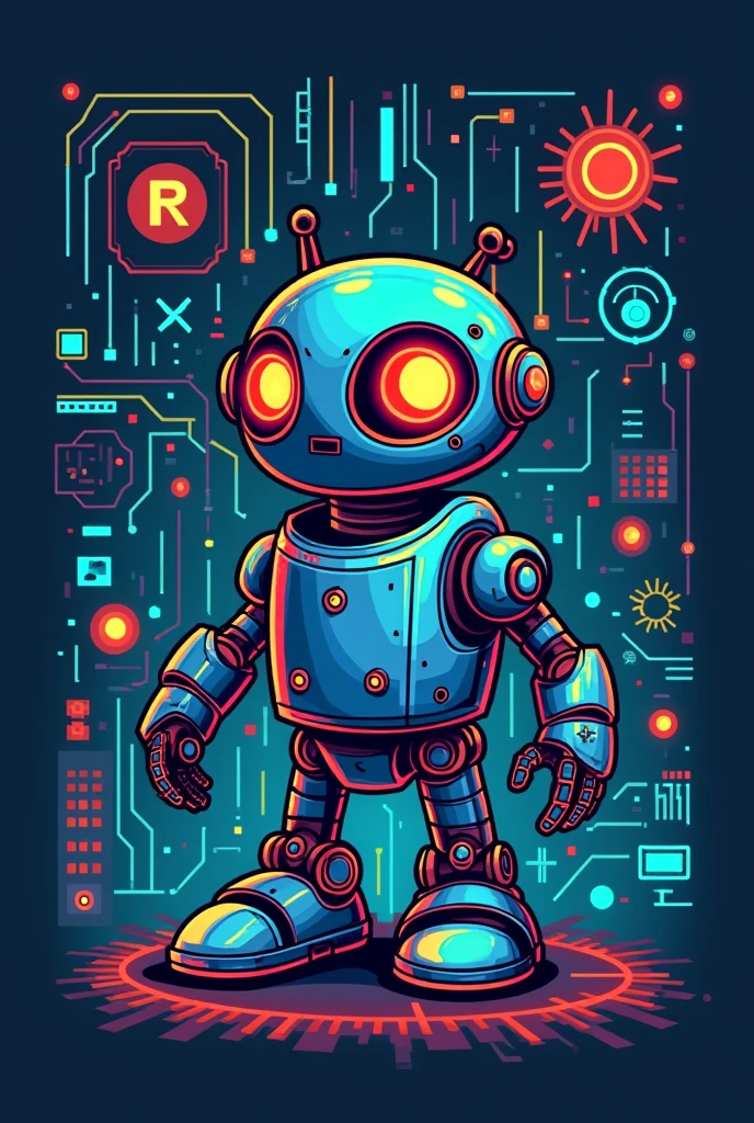 I want to make a tshirt backside design for a robotics club coding domain. Suggest some simple and witty designs