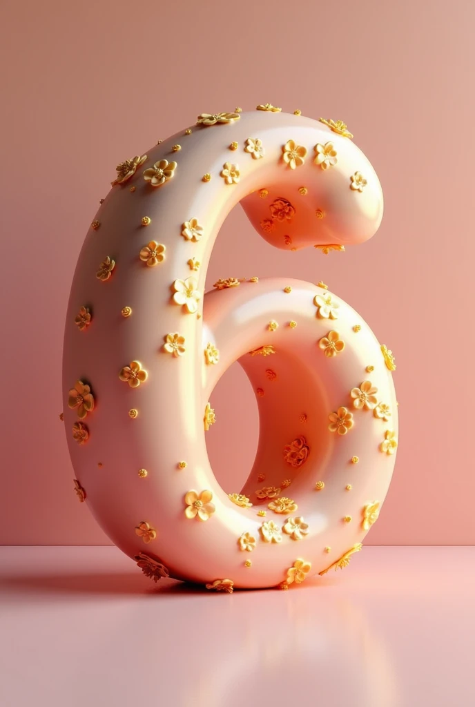 The number six (6) in 3d in taste