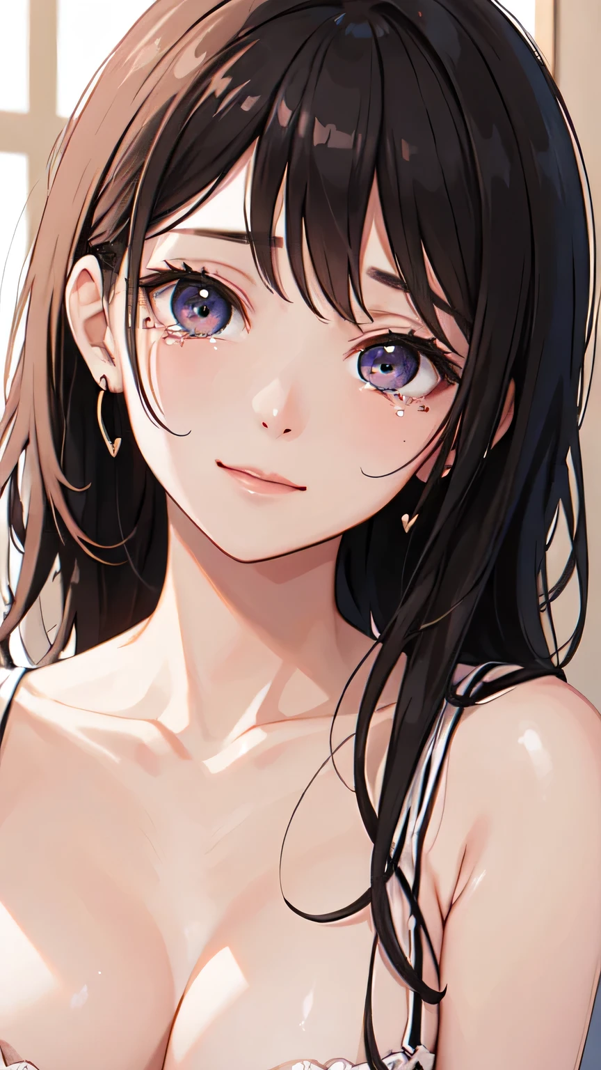 ((Highest quality)), ((masterpiece)), (detailed), One beautiful girl,Almond Eye,Close up of face,Every time a new morning comes, We chase our dreams, In the smiles and tears, Feeling my heart grow stronger