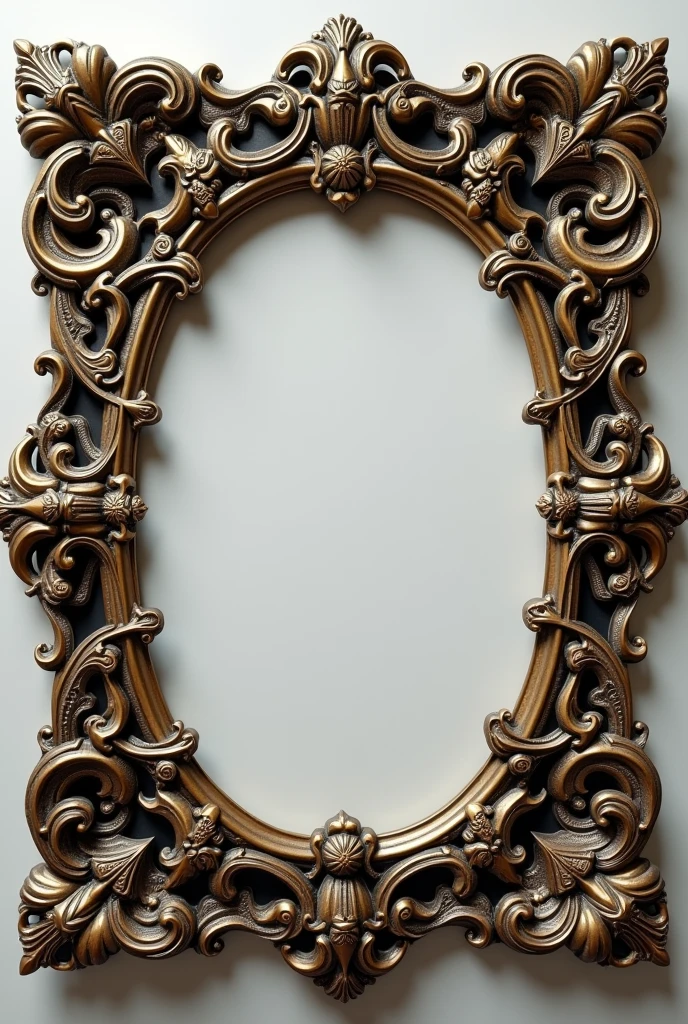 Themed bronze frame with intricate patterns 