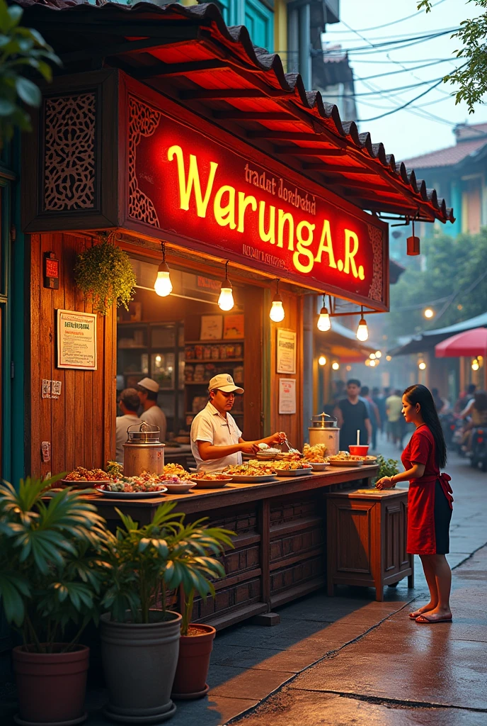 food traditional indonesia with text "Warung A.R"