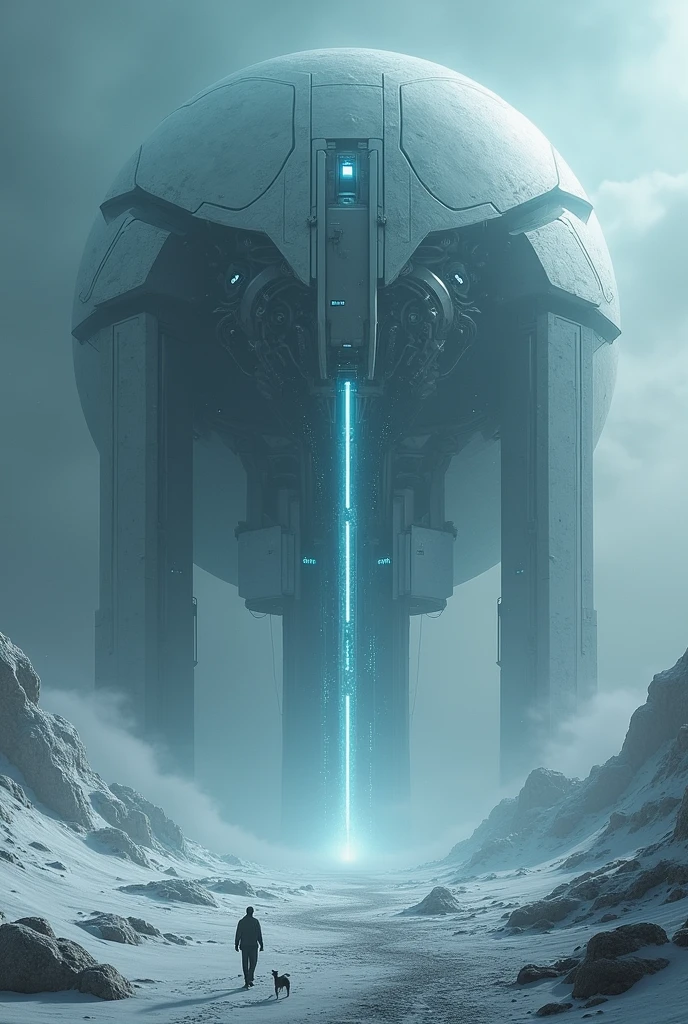 masterpiece, Highest quality, High resolution, sf、Super huge、Planet Freezing Machine in the Sky、evil、