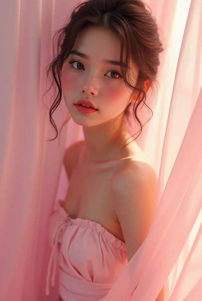 Pink color girl boobs