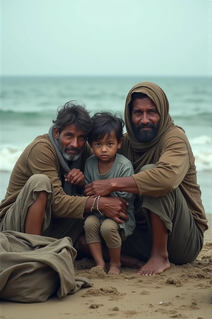 Rohingya on sea beach