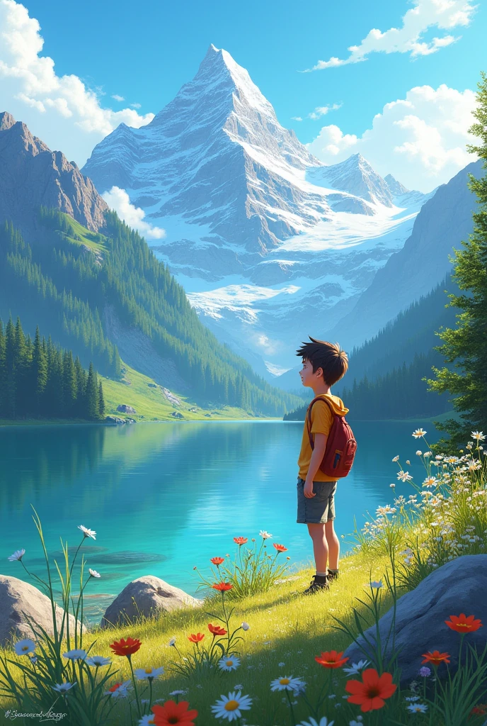 Summer mountain scenery　beautiful　youth