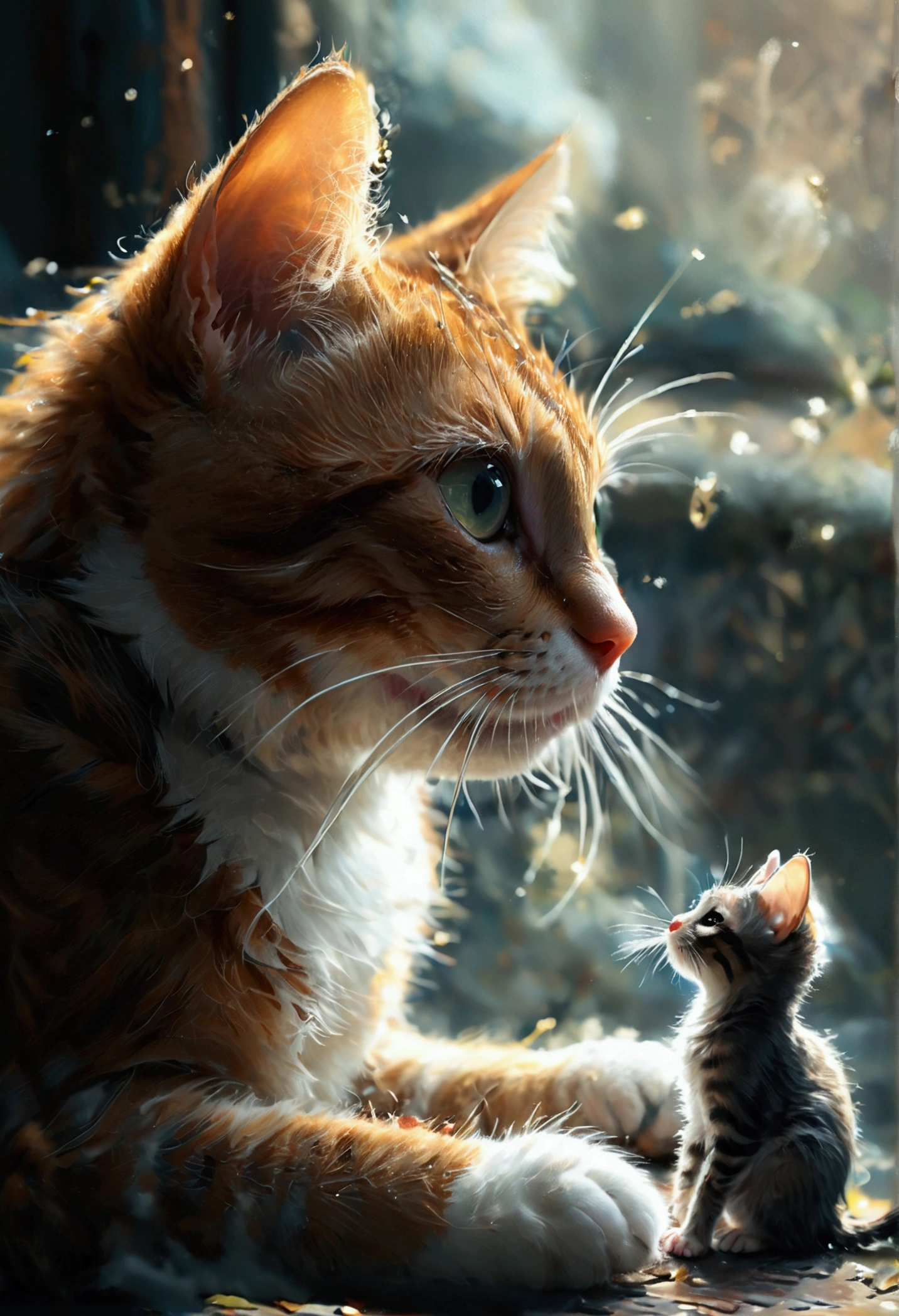 Cat playing with a mouse