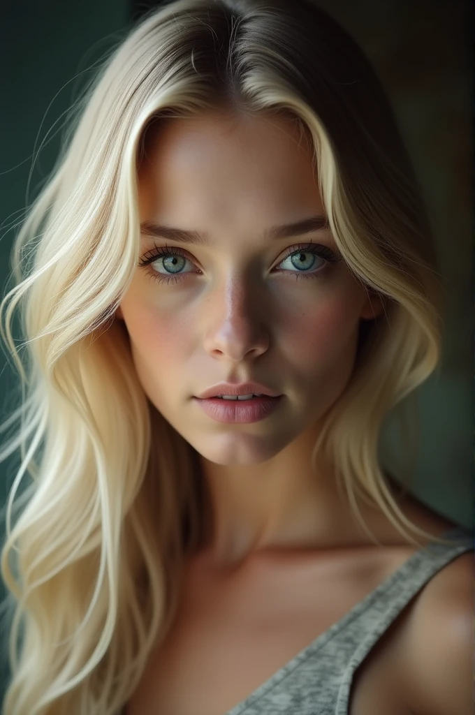 Girl withblue eye and blonde hair