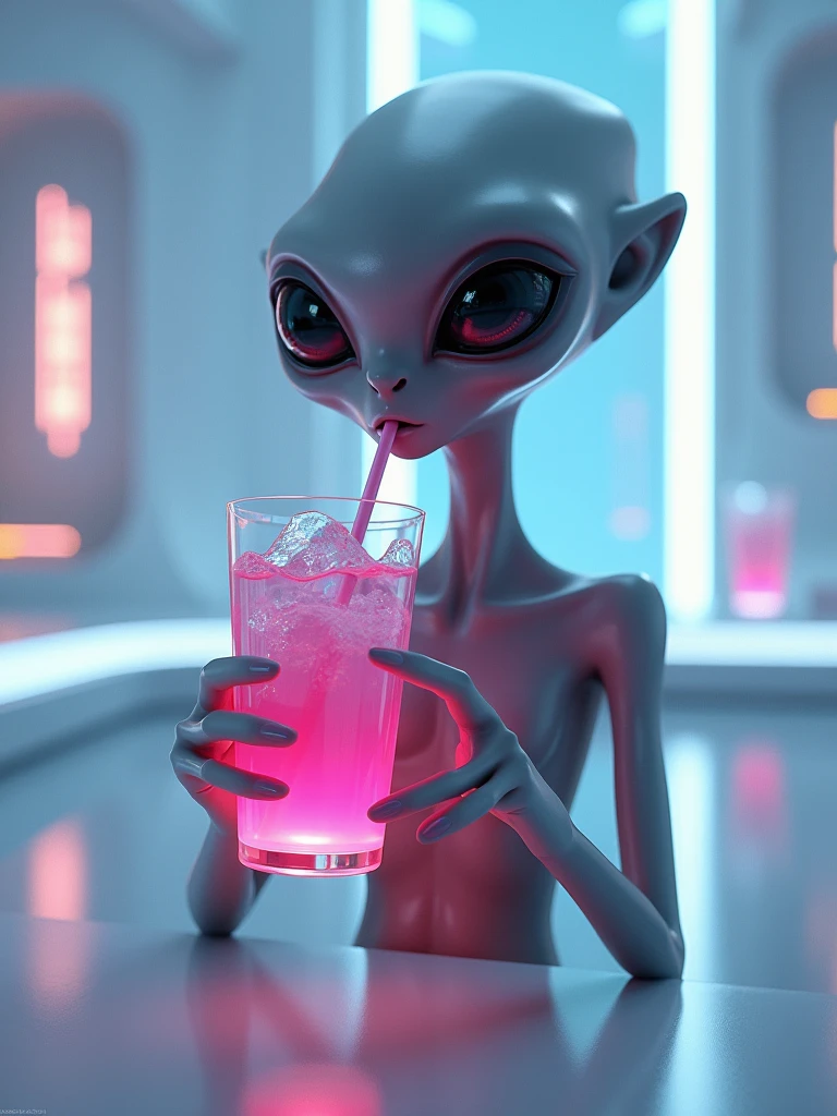 alien drinking juice hd
