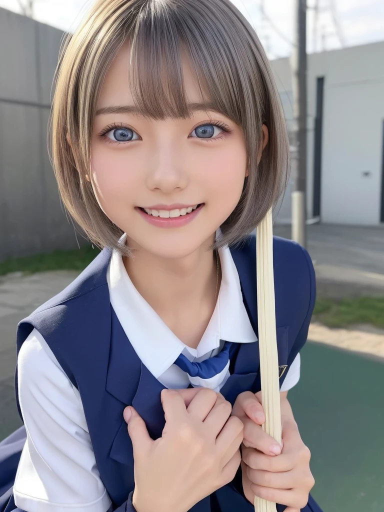 Browsing Caution,Correct human anatomy,Photorealistic One Girl,(Very detailedかわいい顔:1.25),Short Hair,Natural platinum silver hair,Bright big blue eyes,Droopy eyes,smile,Nordic beauty,Perfect Boobs,Perfect Vagina,high quality,最high quality,8k,Ultra-realistic,Very detailed,High resolution,High resolution修正,Masterpiece,(School uniforms:1.5),(Sexual climax:1.5)