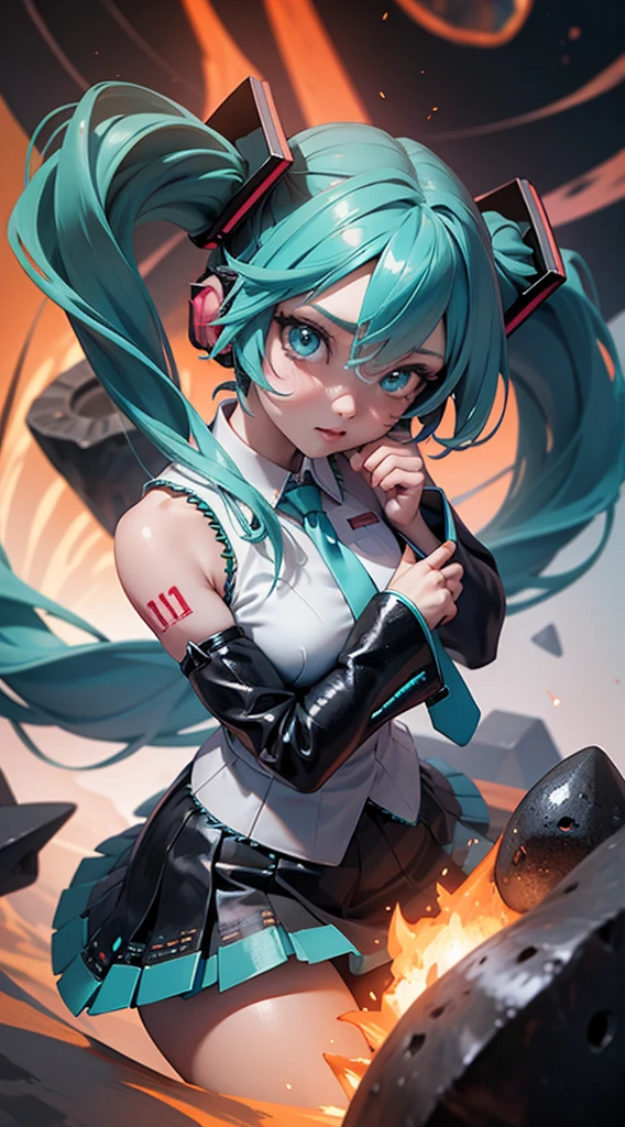 elf, red cheeks, detailed details (face, red eyes, eyebrows, eyelashes) , fighting pause, official art, masterpiece, highest quality, portrait photo of one girl, 14-year-old girl, wearing a fight girl(white transparent T-shirt, ) 8k, blue hair( short ), high resolution, ( butt:1.2)(headphones:1.2), (excellent rendering, stands out in its class), (great detail, good lighting, wide angle), breasts (0.5), plump thighs, absolute area, detailed background,