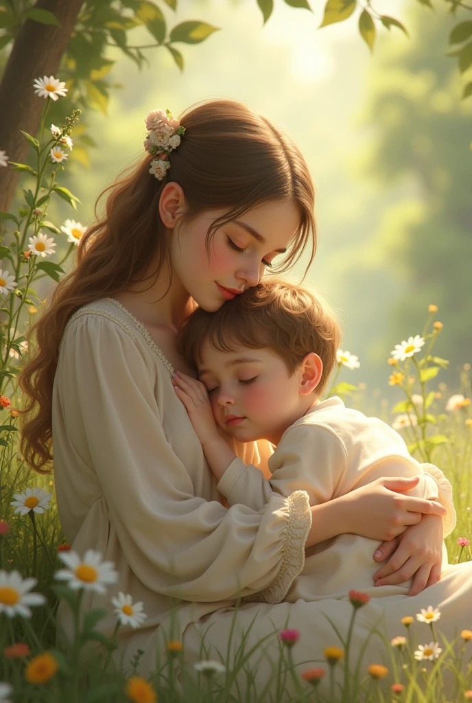 Boy sleeping on Beautiful Girl lap