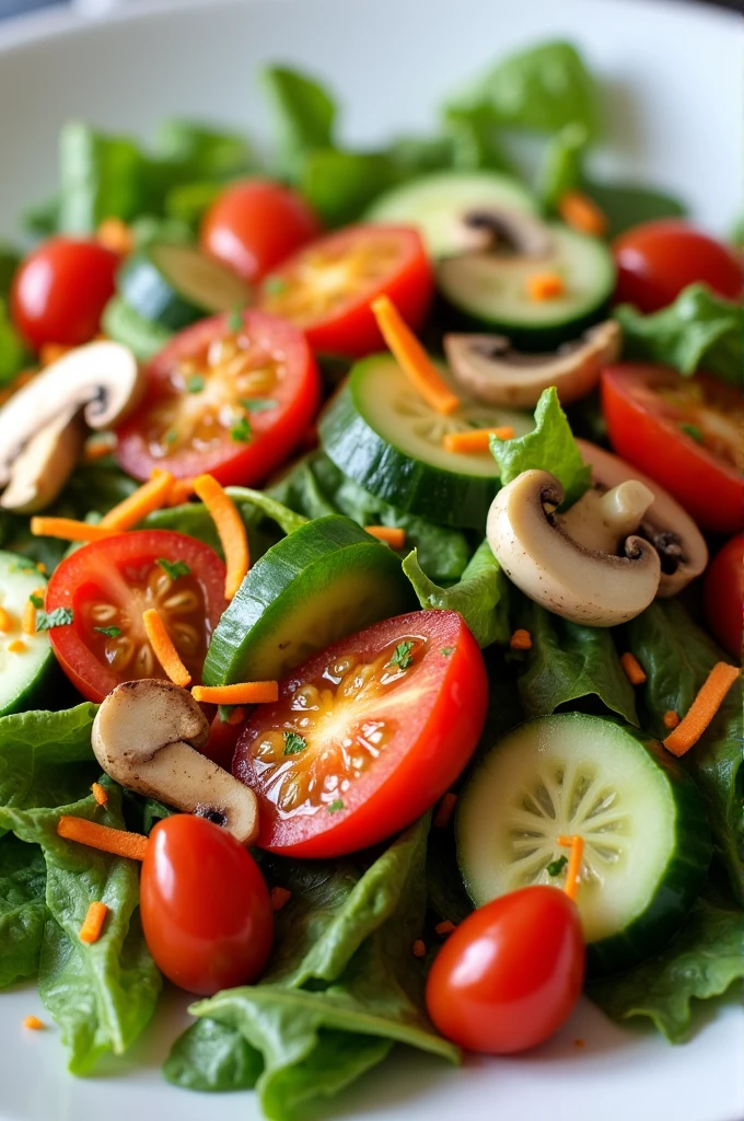 Giovanna's Tasty Salad

Ingredients:

Salad Ingredients:

500 g mixed salad leaves

4 tomatoes- chopped

1 cucumber chopper

1 red pepper - de seeded and sliced

1 can of mushrooms - rinsed

1 carrot - grated

Dressing Ingredients:

1 teaspoon Dijon mustard

50 ml white wine vinegar

1 tablespoon diet sugar

1 teaspoon paprika

1 garlic clove - crushed