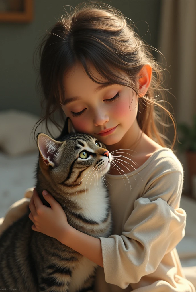 Cat with girl