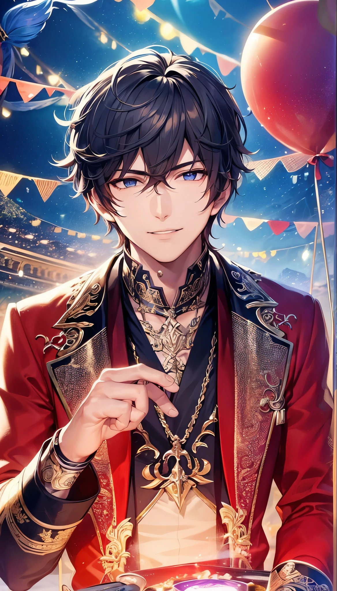 a handsome guy、Serious expression、Cool and beautiful face、Highly Detailed CG Unity 8K Wallpaper, (super masterpiece, Beautiful person, well detailed face polluted smile, It's photorealistic, Hyperrealistic)Cool and handsome face