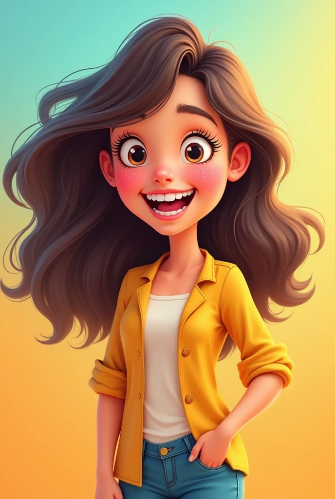 She is happy cartoon