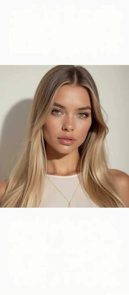 a very realistic and detailed photo of beautiful french young girl, tight black skirt perfect makeup, long sleek straight blonde hair, high quality, photorealistic, 8k, luxury, elegant, sophisticated, confident, studio lighting, cinematic, glowing skin, piercing eyes, full lips, sharp focus, olive skin 