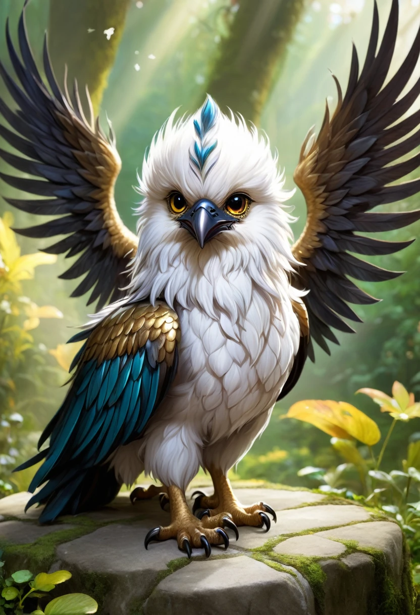 Mythical creatures、Griffon、Small and cute、on someone&#39;s hand、A pleasant impression、