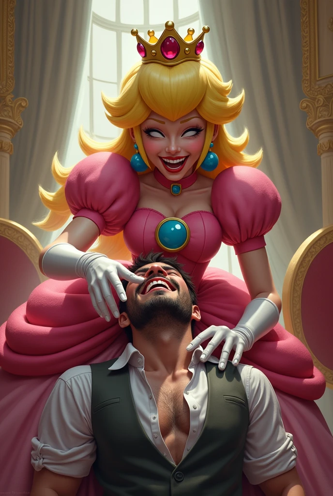 Princess peach laughing of your pathetic dick while is crushing it and receiving all your money tributes