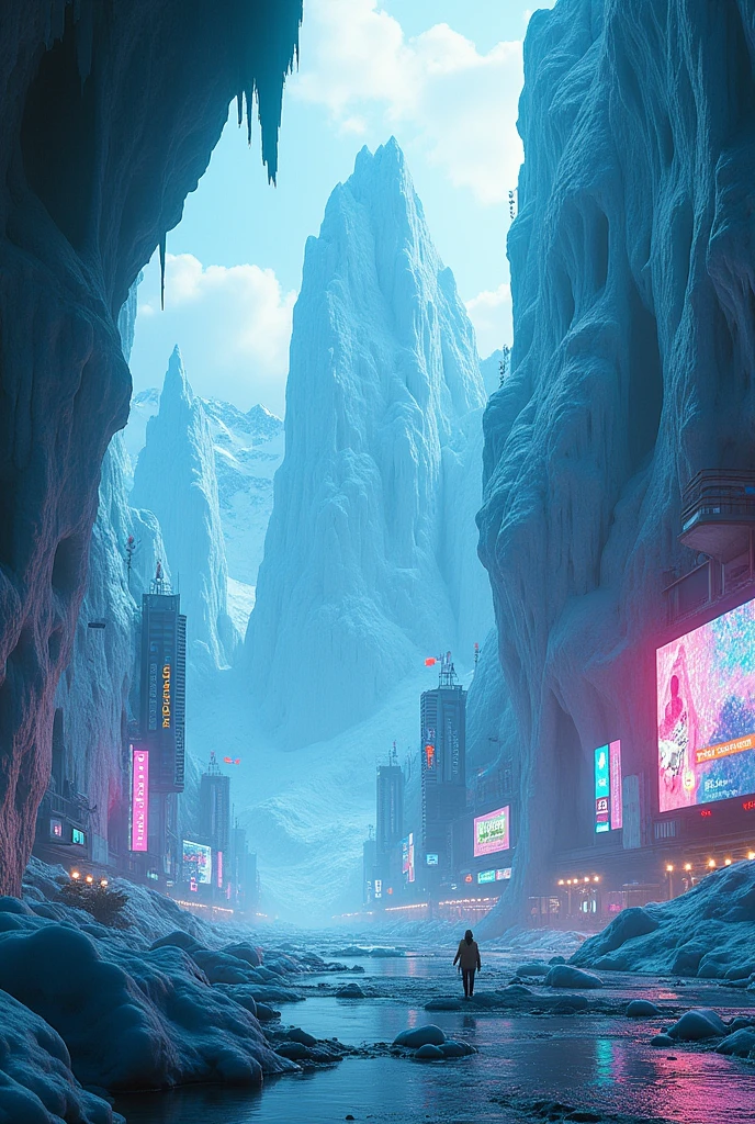 Glaciers, caves, neon lights, urban billboards