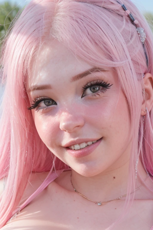 photo of belledel, detailed eyes, (from above:0.8), (smiling:1.2),
pink hair,
Sans vêtement, ahegao