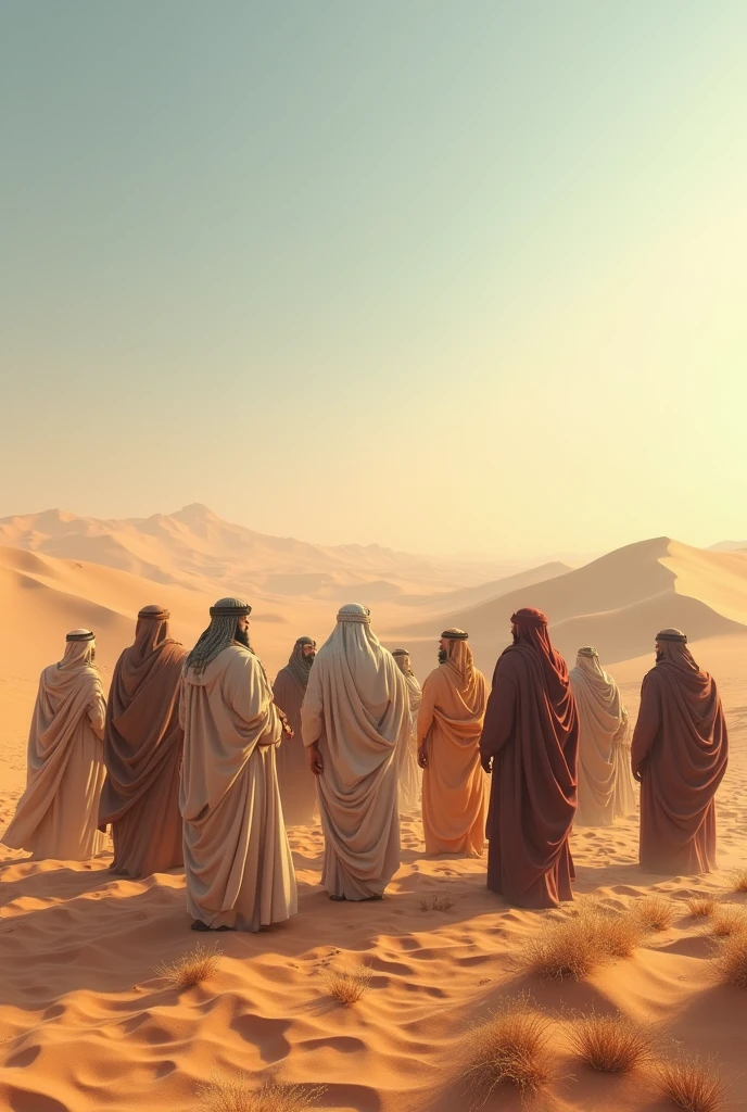 Arab Group of people in desert