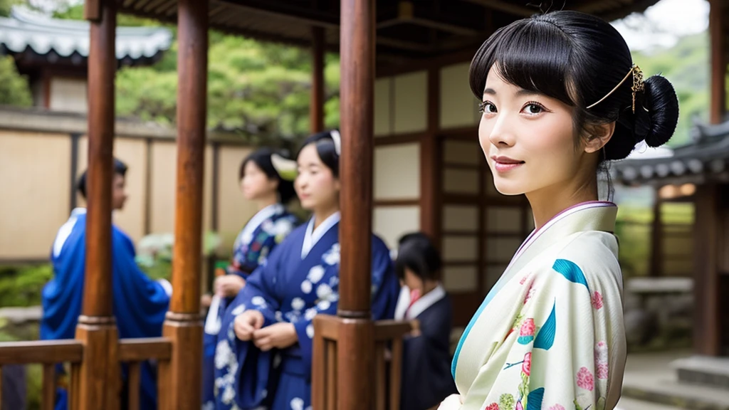 Woman in Kimono、Old Japan、