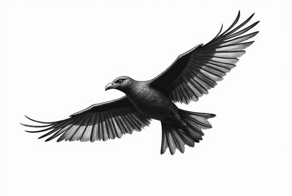 willow charcoal roughtdrawn flying wide winged wheel, white background, nedokonalé tahy, ruční kresba,