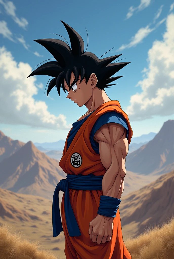 Goku pines head