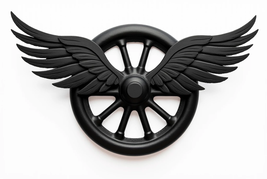 charcoal painted, wheel with wings, white background, nedokonalé tahy, ruční kresba,