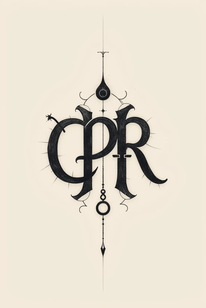 Give me a simple and easy Tattoo design which has total 4 letters CPHR in it in a form of lord siva