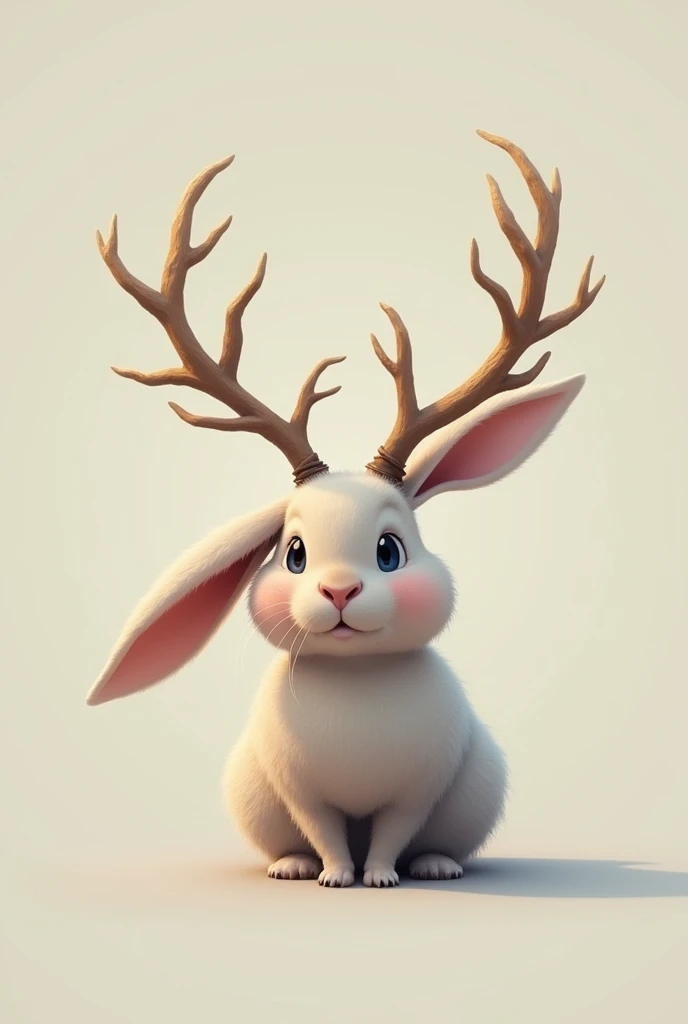 Lapin bélier oreille qui tombe avec bois de cerf
