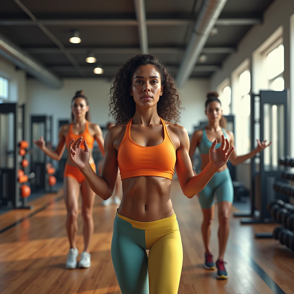 Brazilian women training at the gym