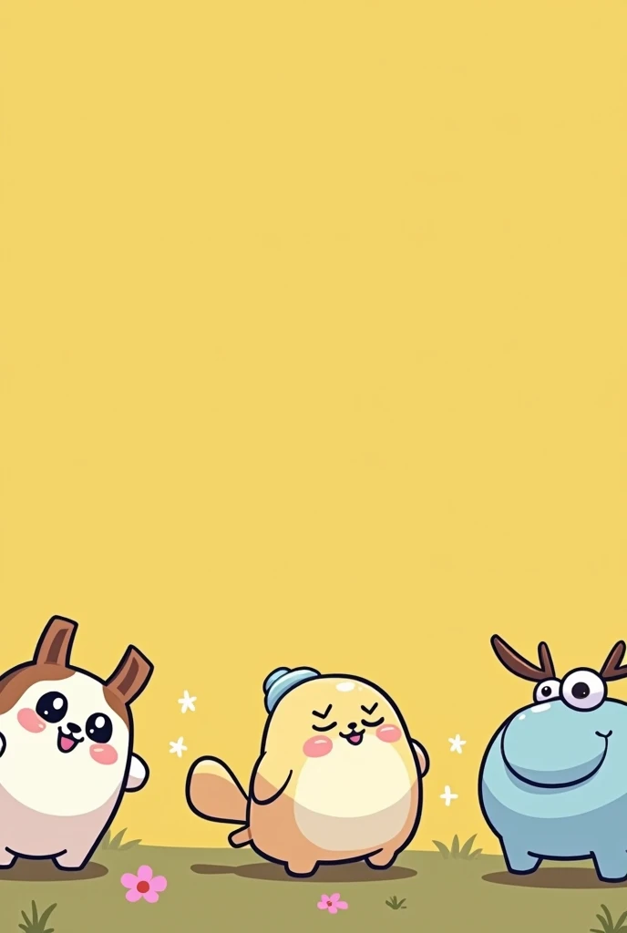 （Most of the background is solid color.），Simple animation characters Small cute cartoon characters are shown below