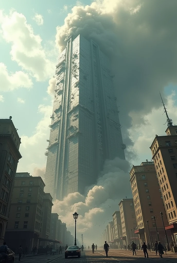 Collapsing skyscraper